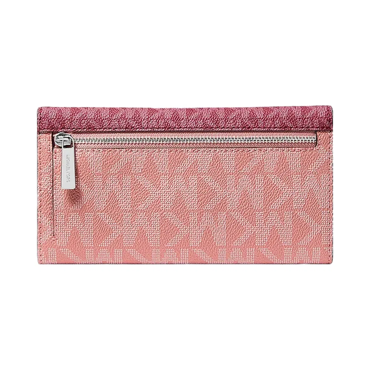 Michael Kors Jet Set Travel Signature Logo Tri-Fold Wallet Maroon