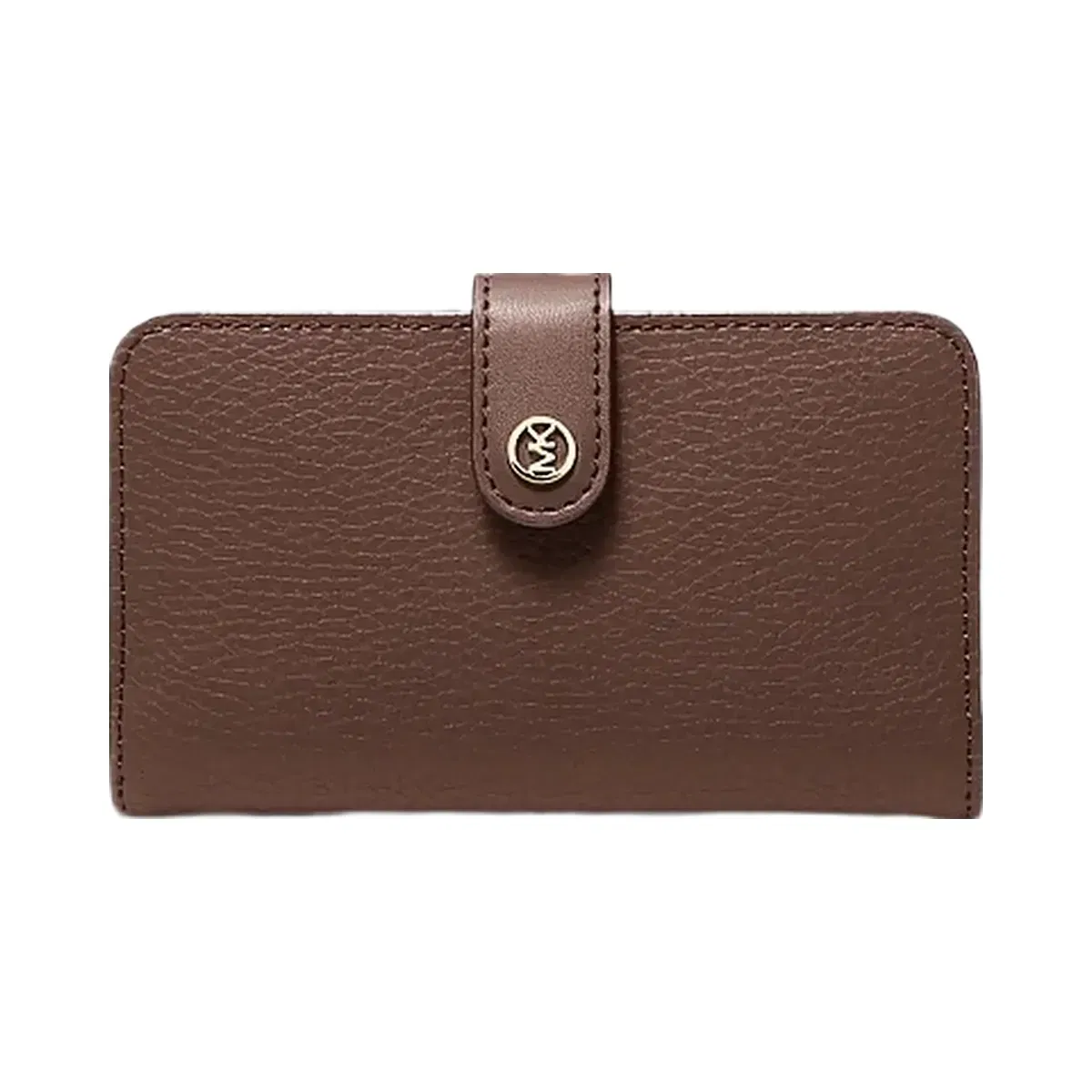 Michael Kors Jet Set Travel Medium Pebbled Leather Billfold Wallet Nutmeg