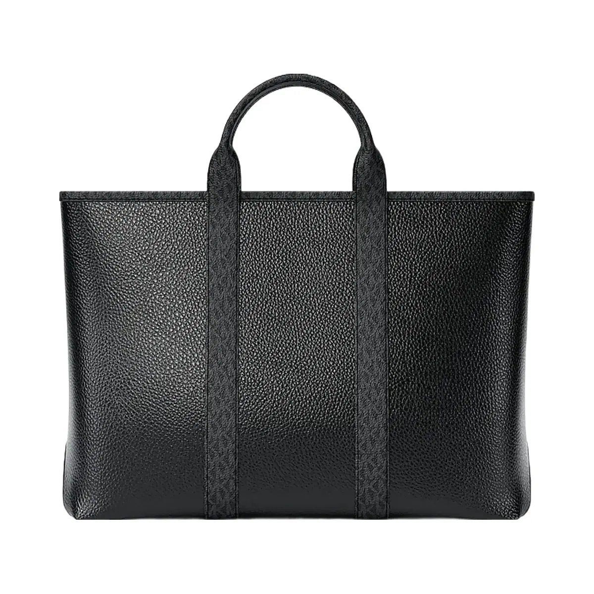 Michael Kors Cooper Medium Pebbled Leather and Signature Logo Tote Bag Black