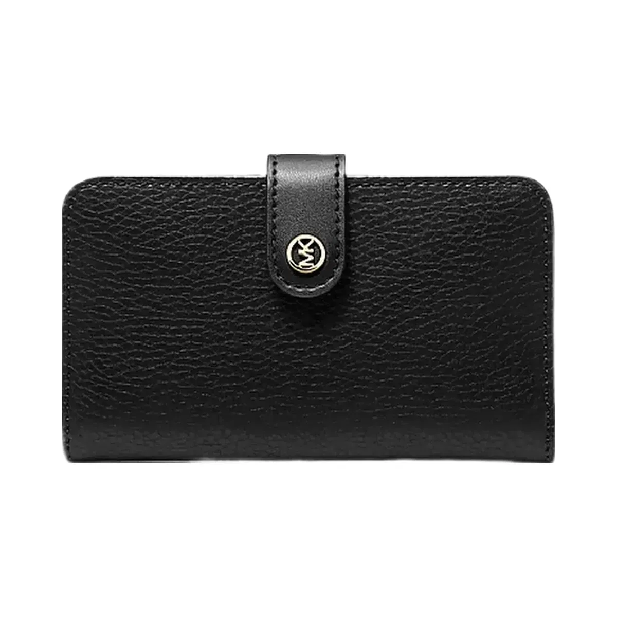 Michael Kors Jet Set Travel Medium Pebbled Leather Billfold Wallet Black