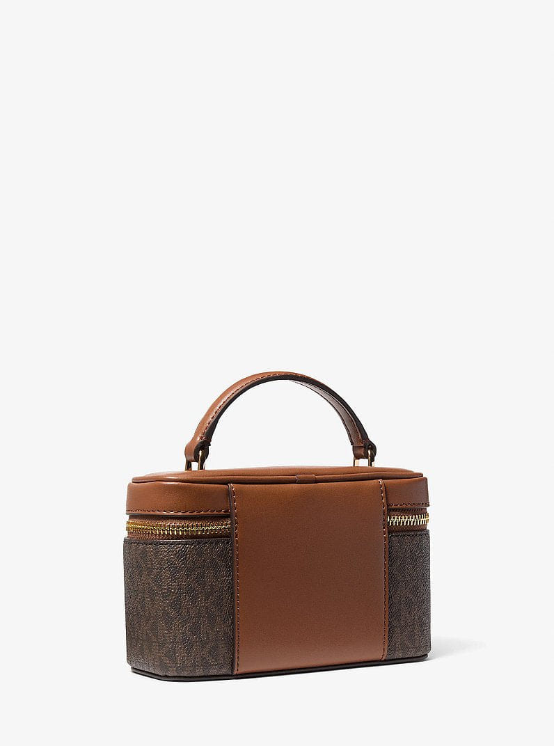 Michael Kors Vivi Small Signature Logo Vanity Crossbody Bag Brown