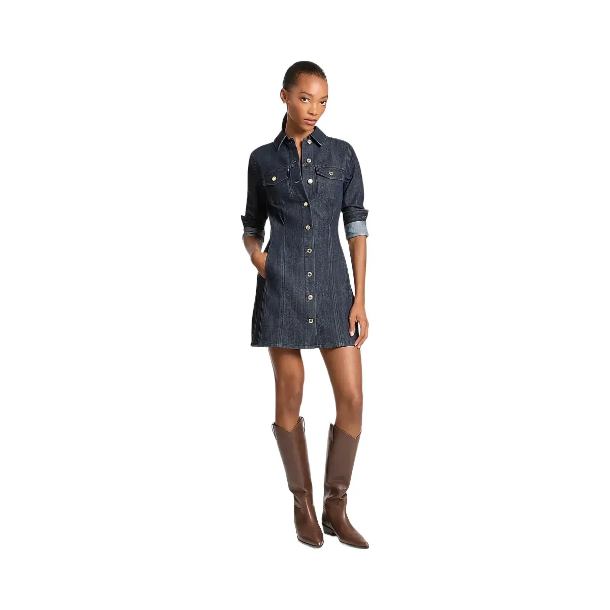 Michael Kors Denim Shirtdress Rinse
