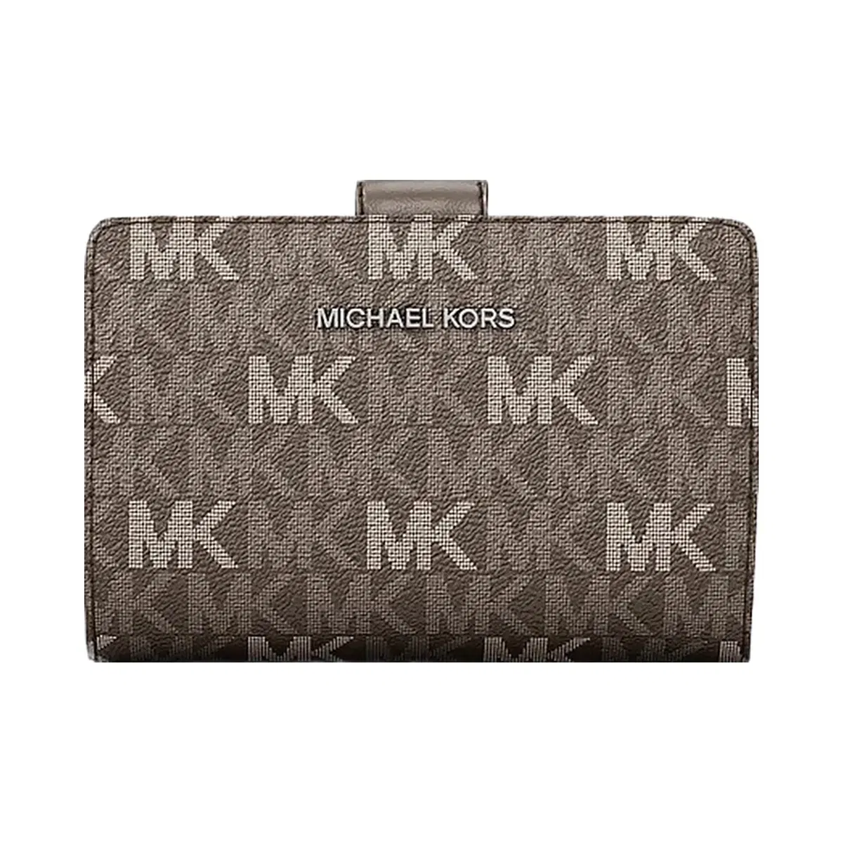 Michael Kors Jet Set Travel Medium Signature Logo Billfold Wallet Mushroom