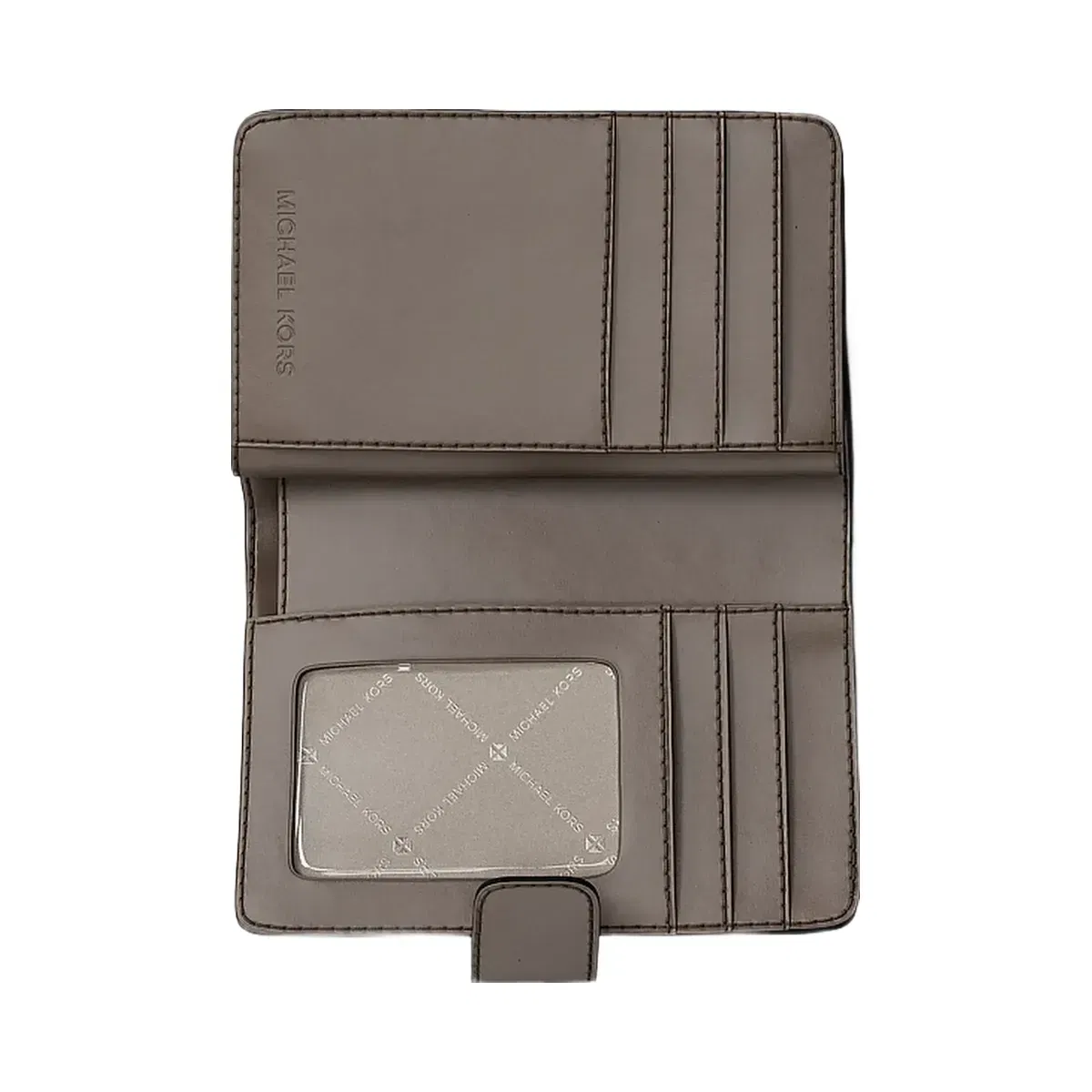 Michael Kors Jet Set Travel Medium Signature Logo Billfold Wallet Mushroom