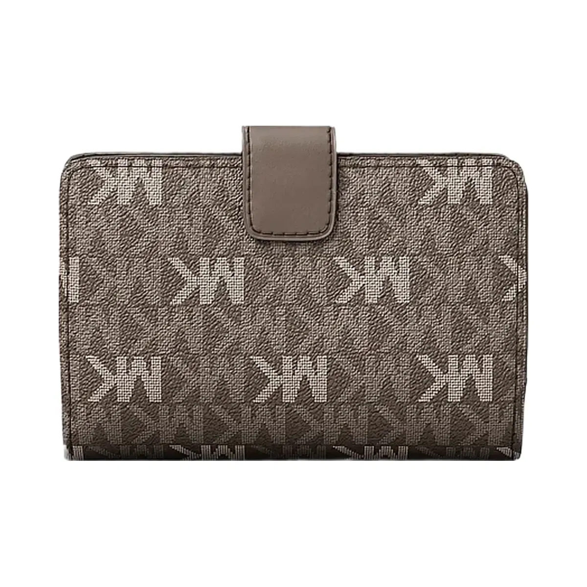 Michael Kors Jet Set Travel Medium Signature Logo Billfold Wallet Mushroom