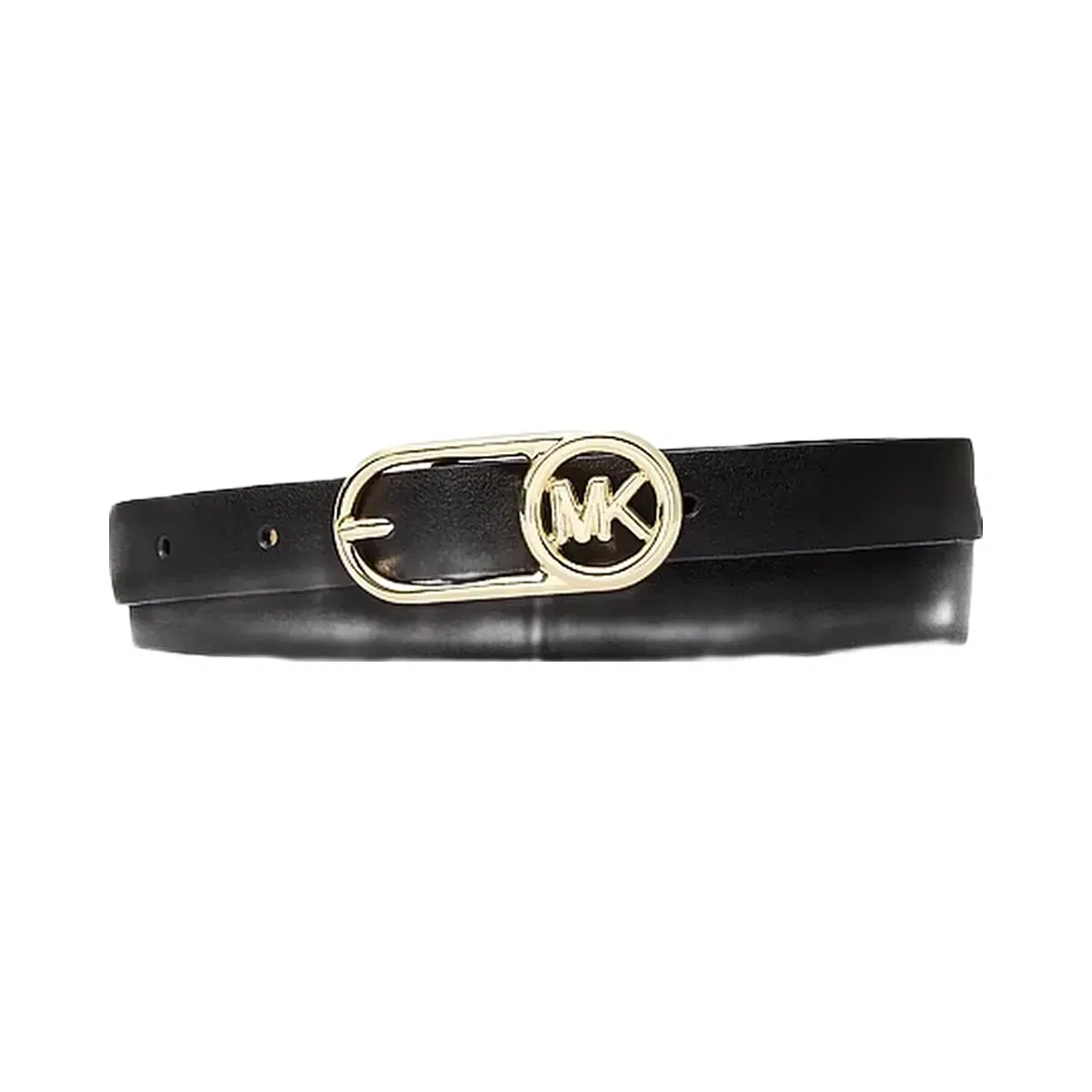 Michael Kors Logo Buckle Leather Belt Black