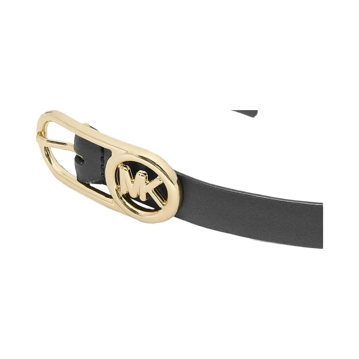 Michael Kors Logo Buckle Leather Belt Black
