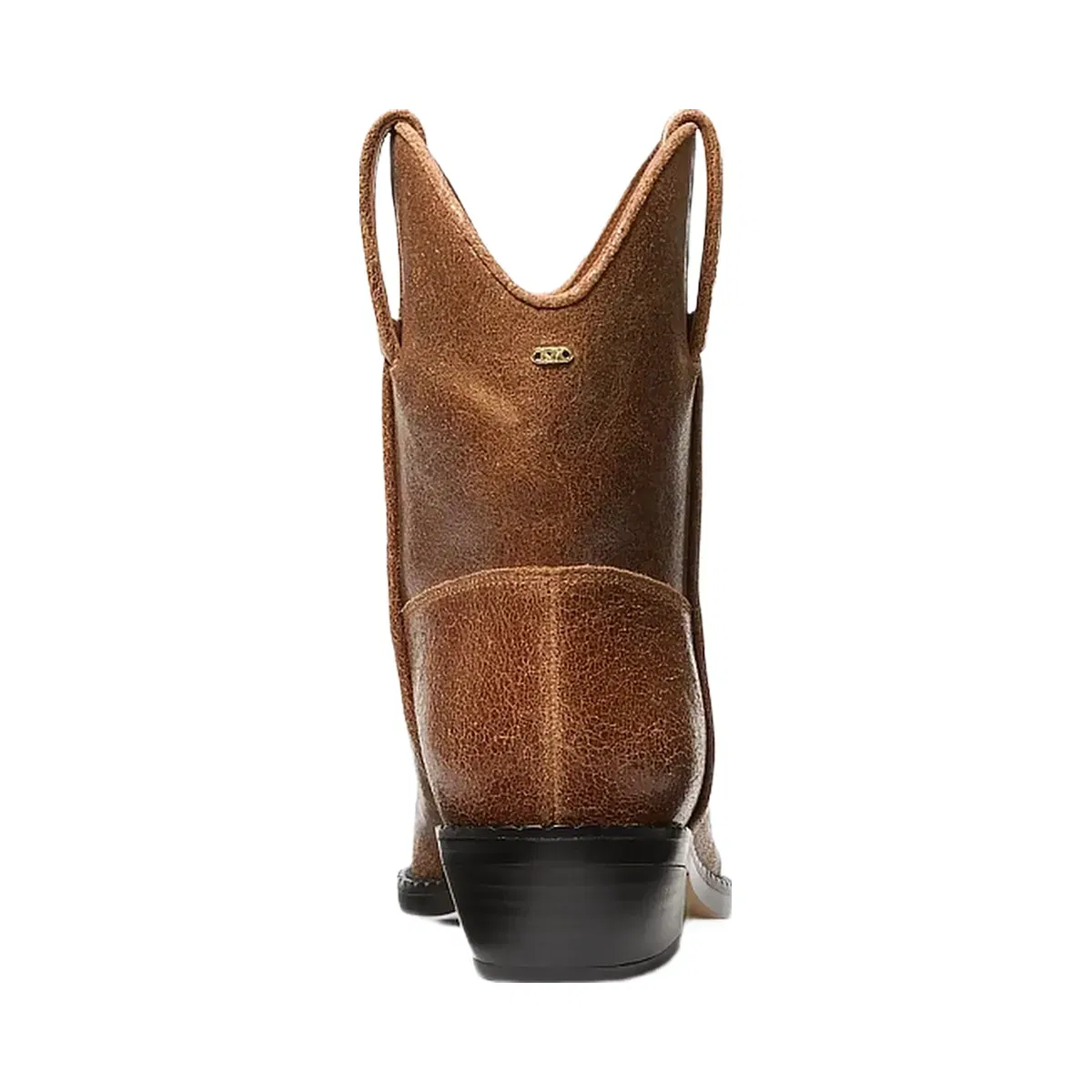 Michael Kors Noemie Distressed Leather Boot Luggage