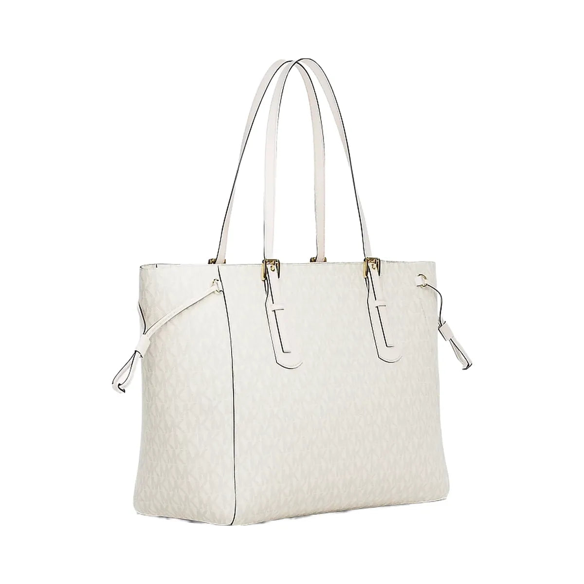 Michael Kors Voyager Large Signature Logo Top-Zip Tote Bag Lt Crm Multi