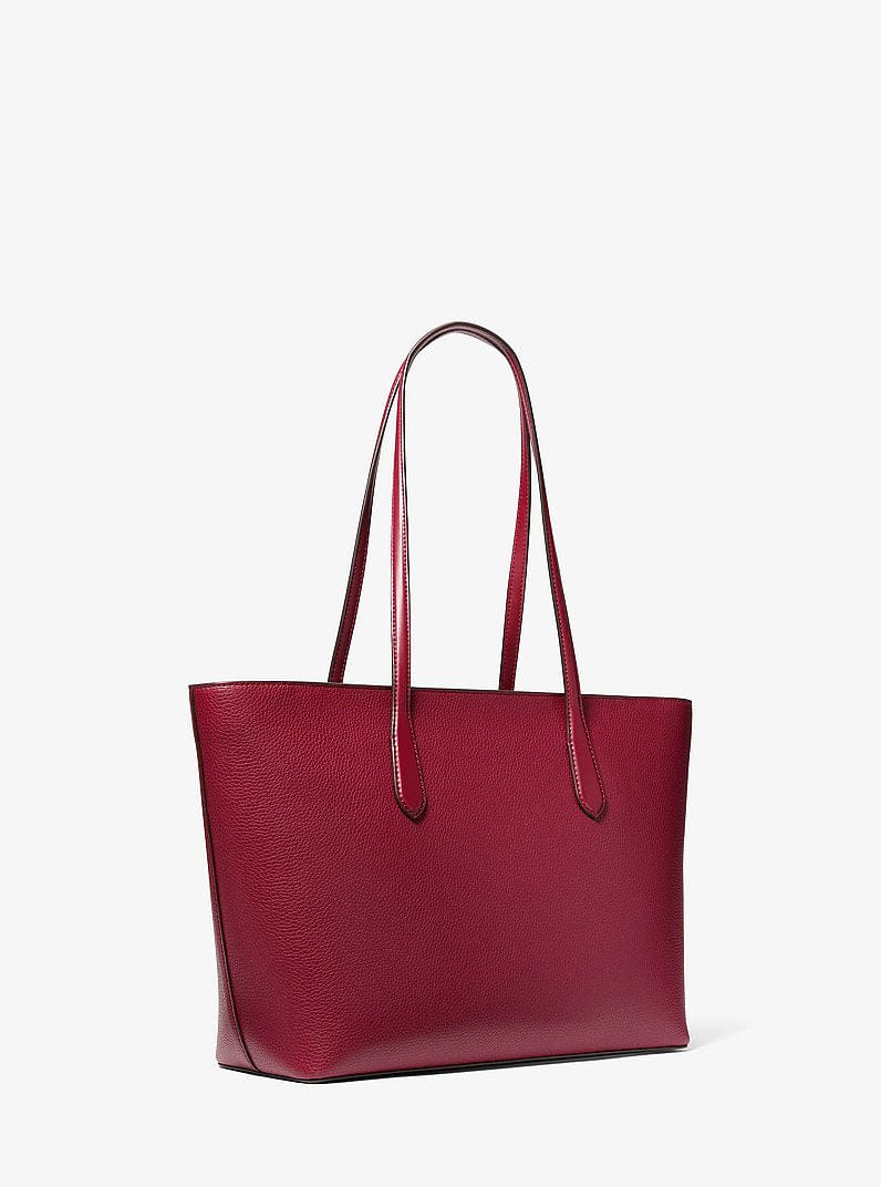 Michael Kors Arden Large Pebbled Leather Tote Bag Maroon