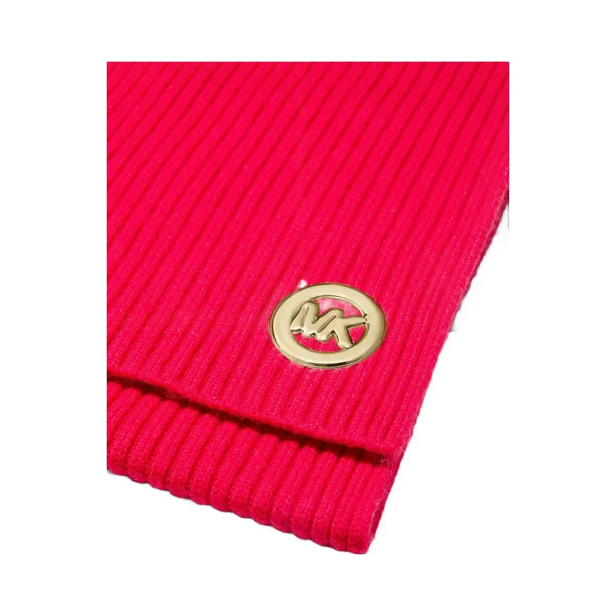 Michael Kors Ribbed Wool Scarf Crimson