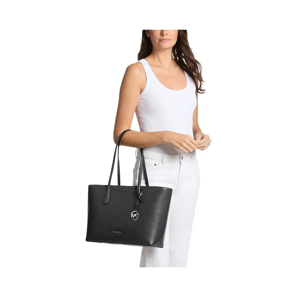 Michael Kors Arden Large Pebbled Leather Tote Bag Black
