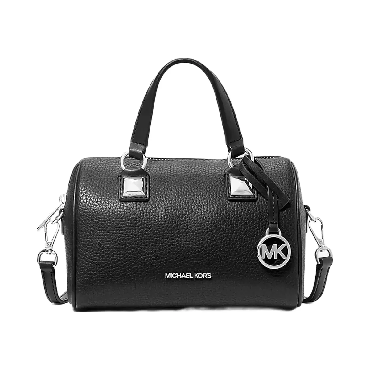 Michael Kors Grayson Small Pebbled Leather Duffel Crossbody Bag Black