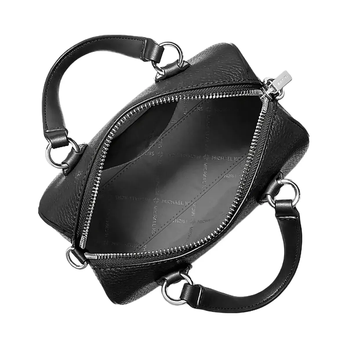Michael Kors Grayson Small Pebbled Leather Duffel Crossbody Bag Black