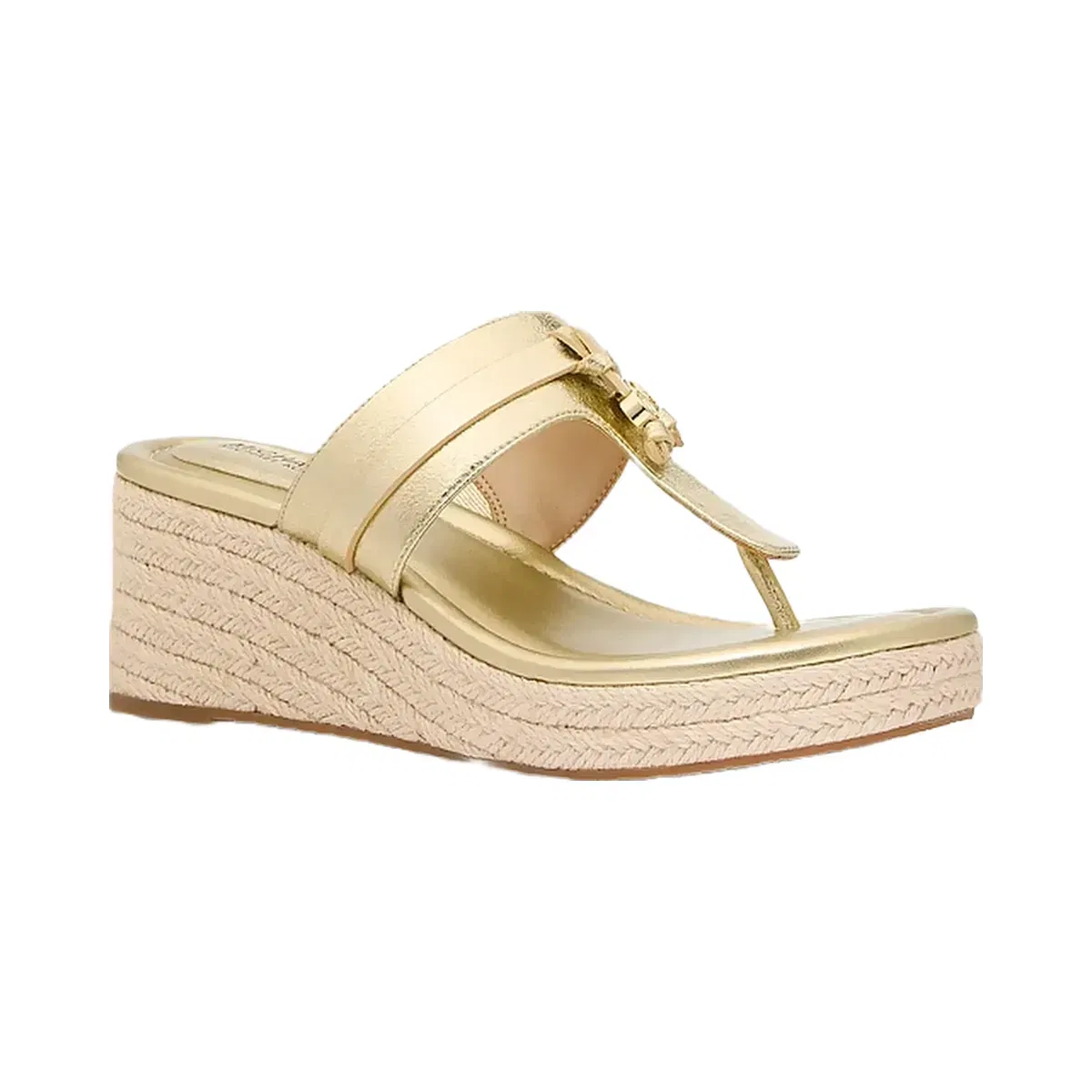 Michael Kors Zoe Metallic Wedge Sandal Pale Gold