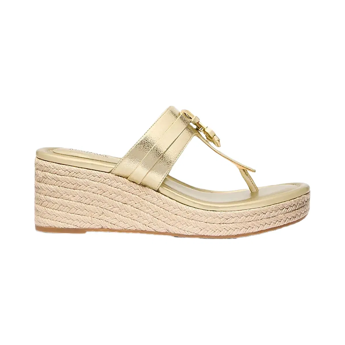 Michael Kors Zoe Metallic Wedge Sandal Pale Gold