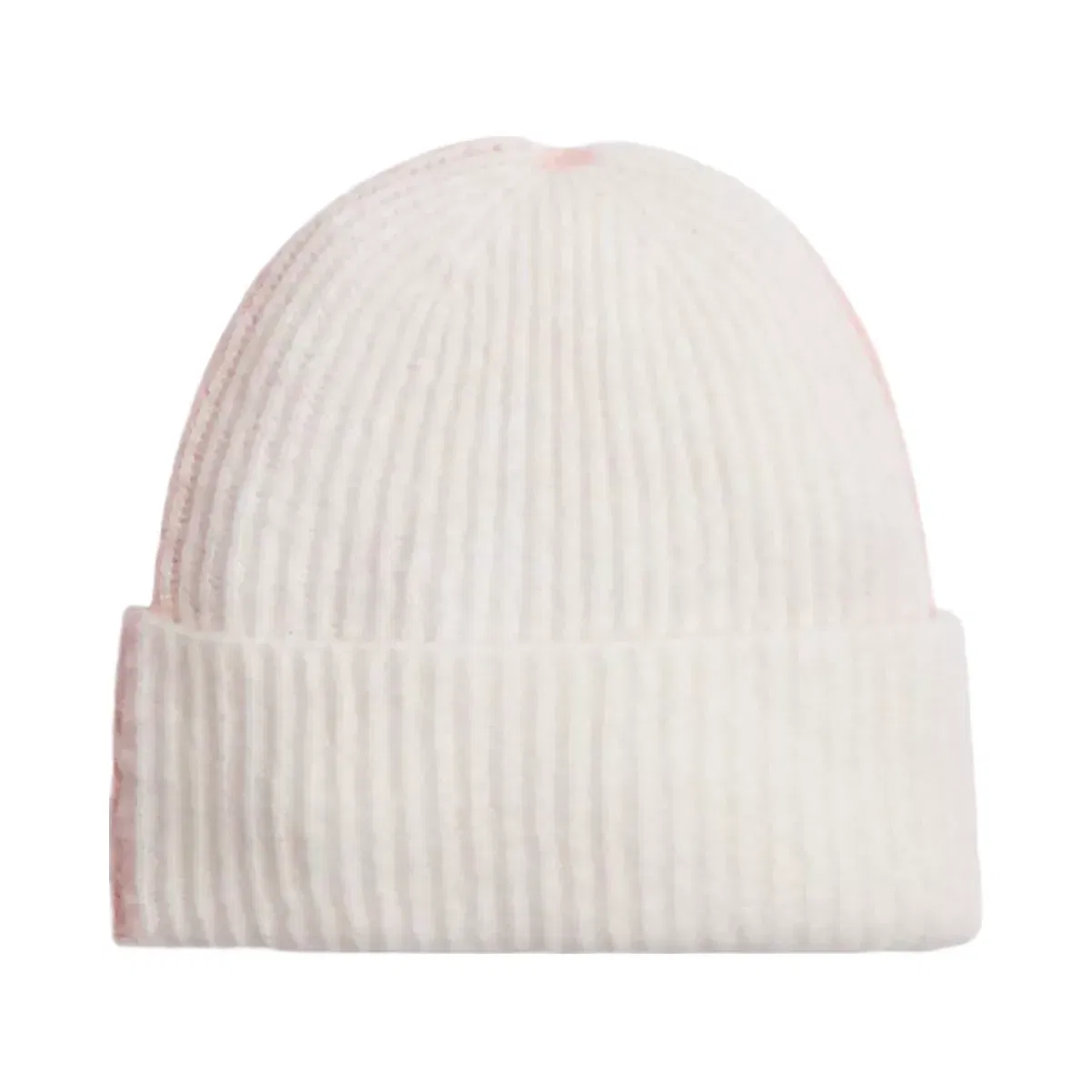 Coach Colorblock Beanie With Rubber Patch in Peach Chalk