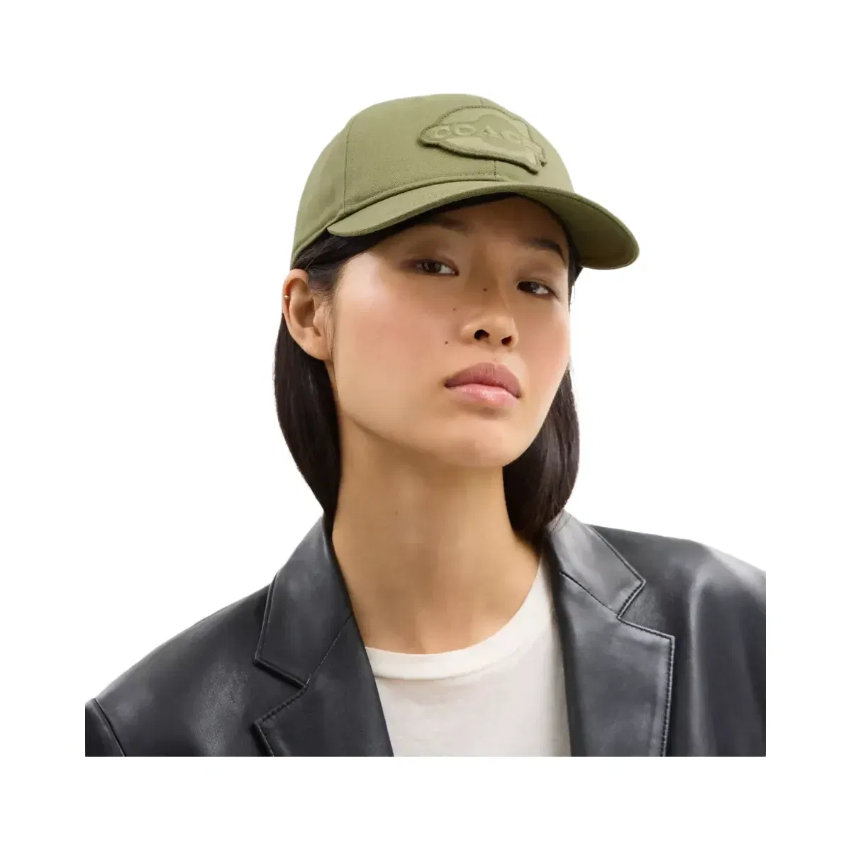 Coach Soho Flat Brim Baseball Hat in Olive