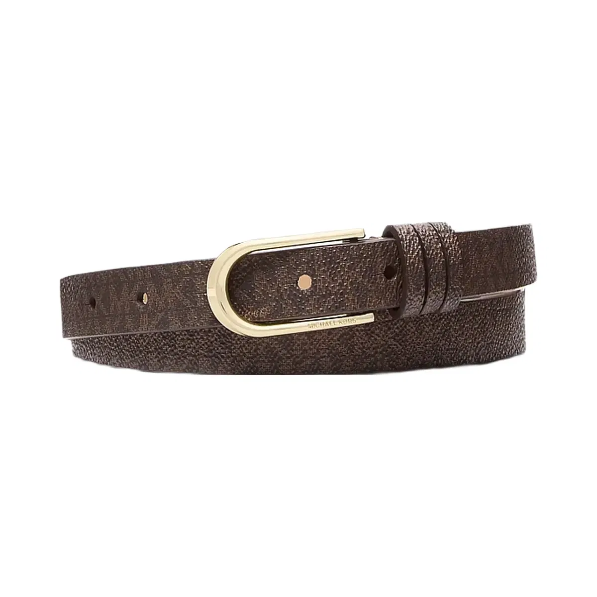 Michael Kors Signature Logo Skinny Belt Brown