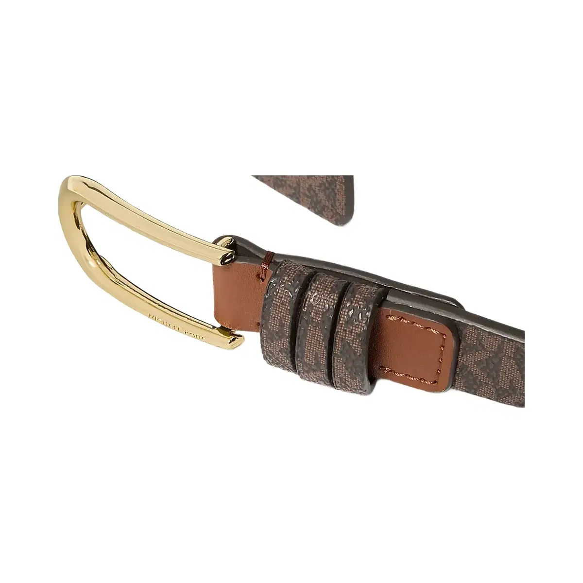 Michael Kors Signature Logo Skinny Belt Brown