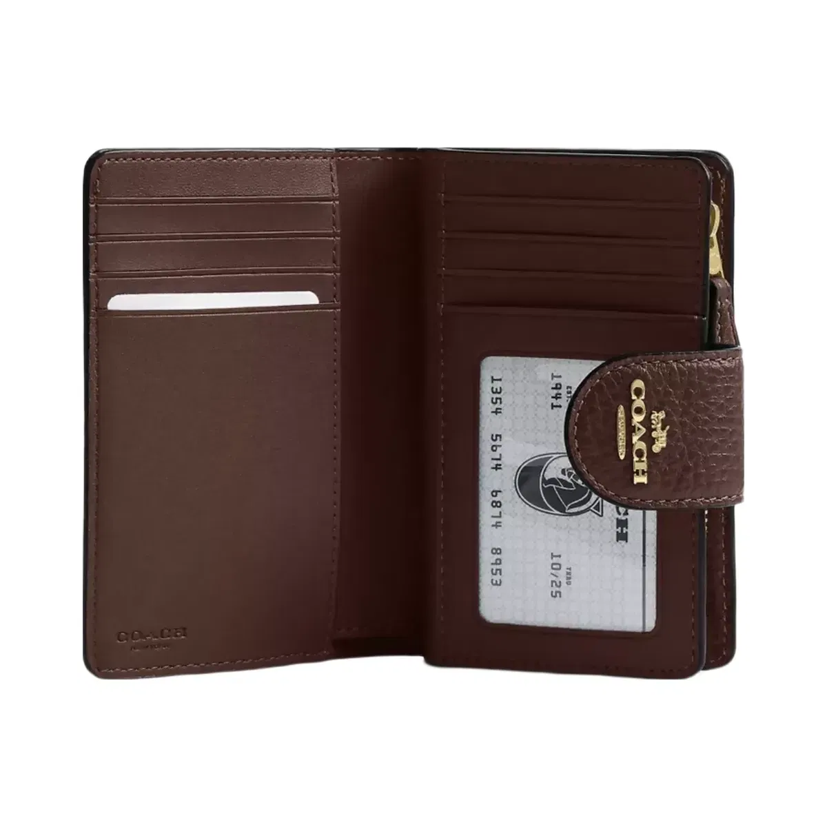 Coach Medium Corner Zip Wallet in Gold Maple