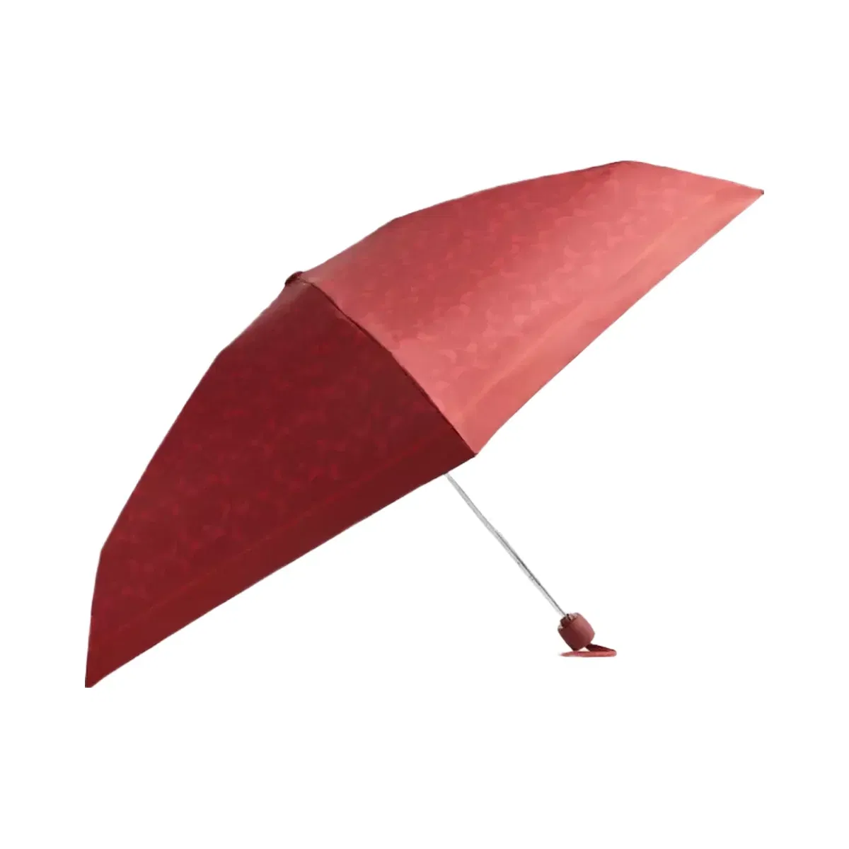 Coach Uv Protection Mini Umbrella In Signature Print in Silver Crimson