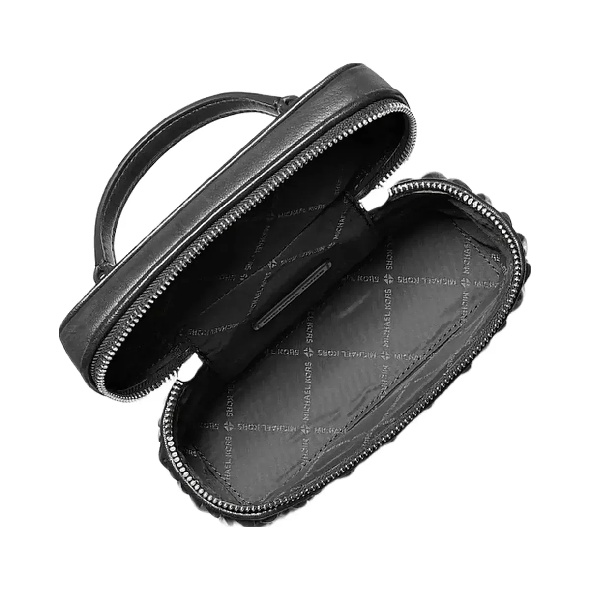 Michael Kors Vivi Small Matelassé Burnished Vanity Crossbody Bag Black