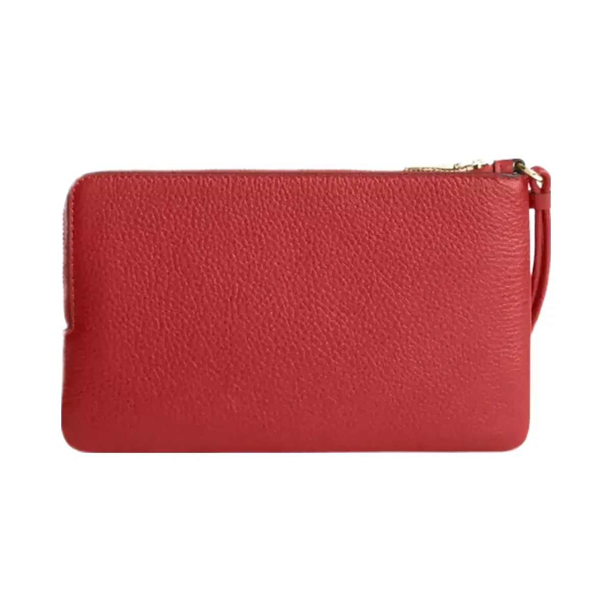 Coach Double Zip Wallet In Signature Canvas in Gold Crimson