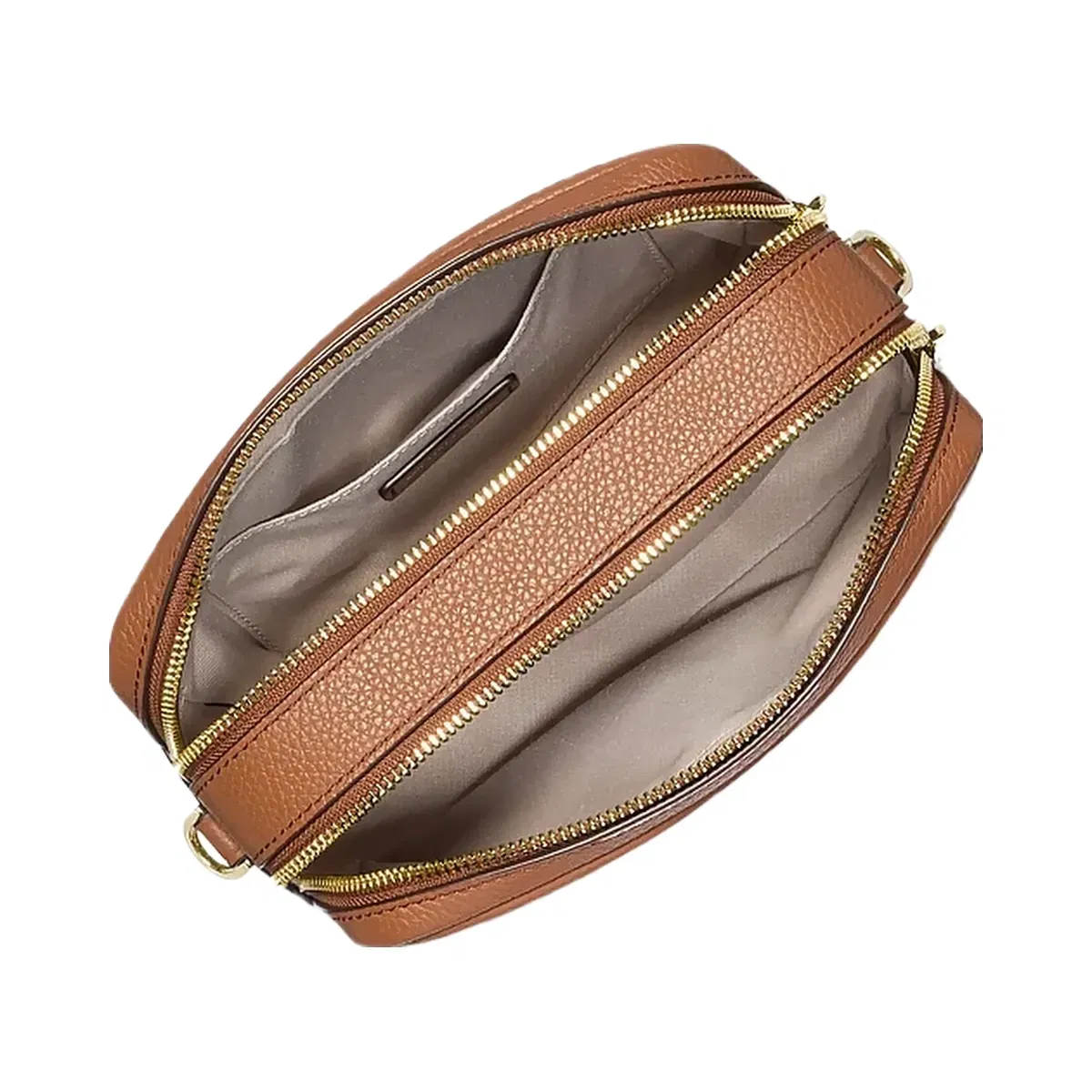 Michael Kors Bryant Medium Pebbled Leather Camera Crossbody Bag Luggage