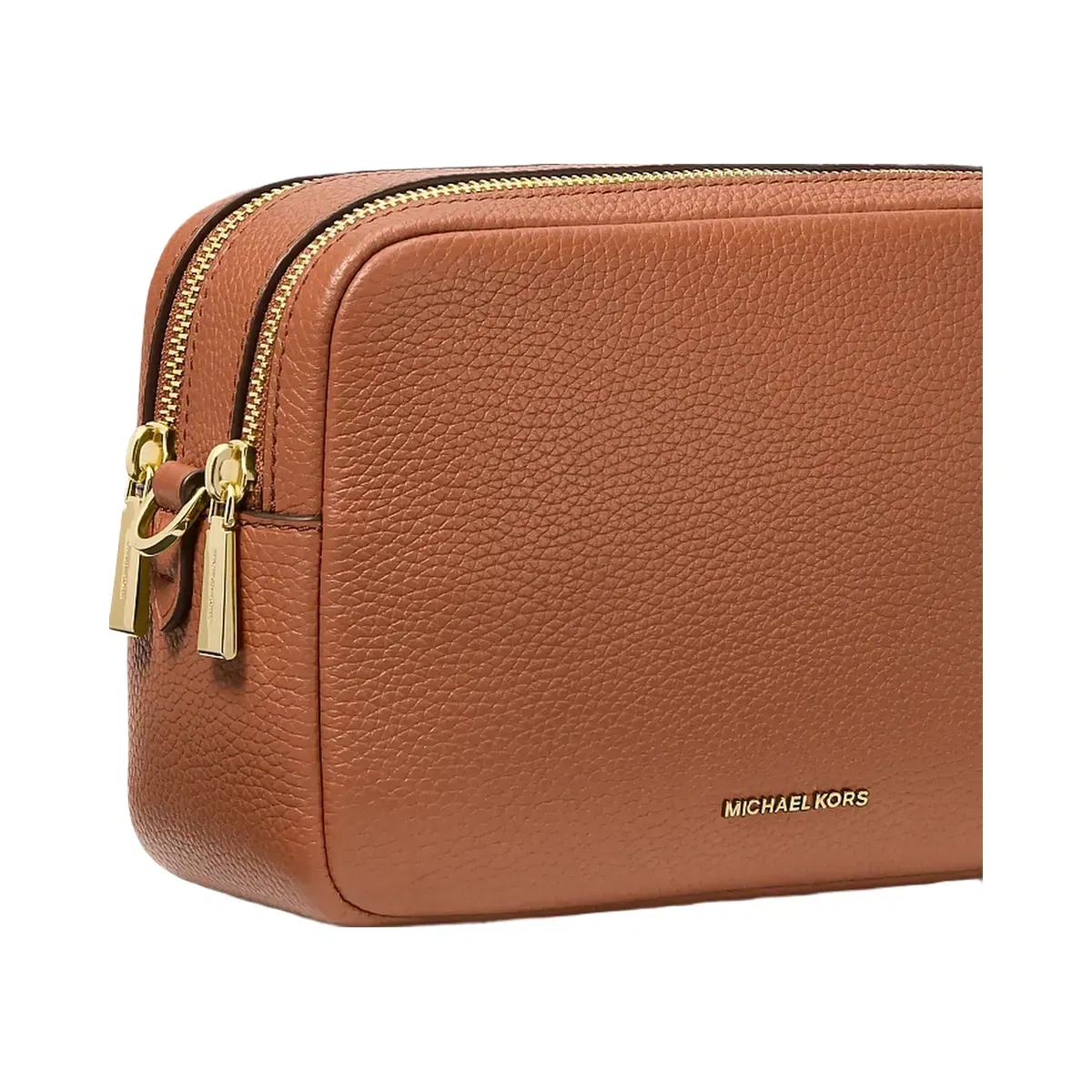 Michael Kors Bryant Medium Pebbled Leather Camera Crossbody Bag Luggage