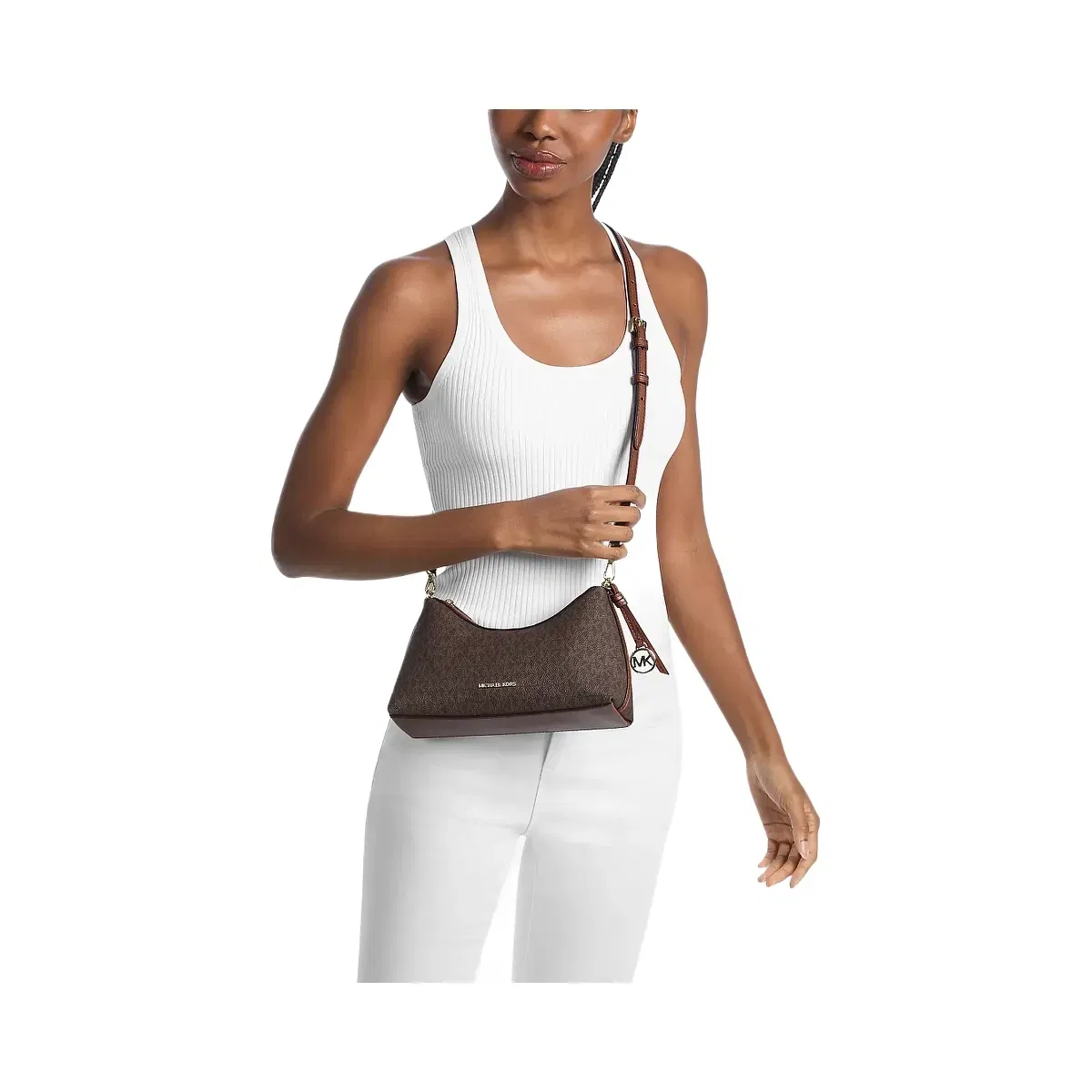 Michael Kors Sammy Small Signature Logo Convertible Crossbody Bag Brown