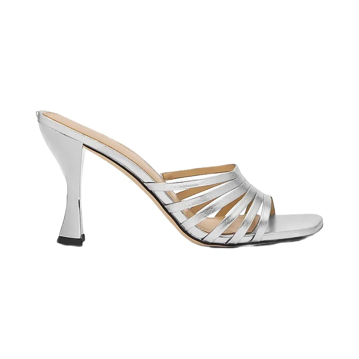 Michael Kors Haisley Metallic Leather Sandal Silver