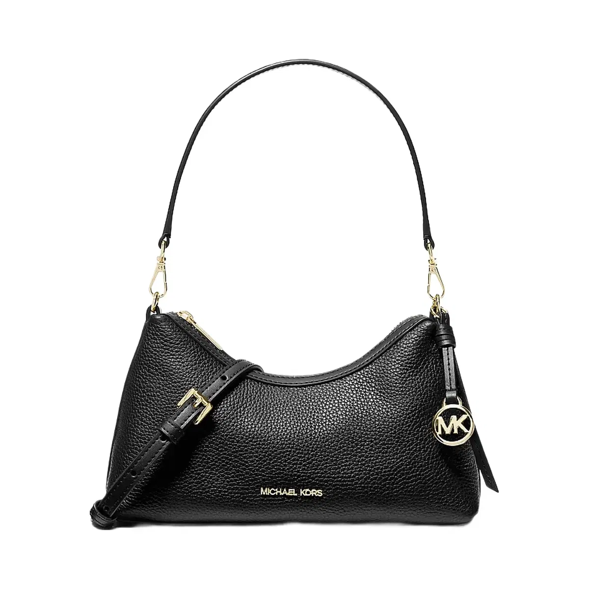 Michael Kors Sammy Small Pebbled Leather Convertible Crossbody Bag Black