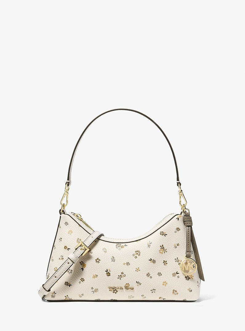 Michael Kors Sammy Small Floral Printed Convertible Crossbody Bag Lt Cream