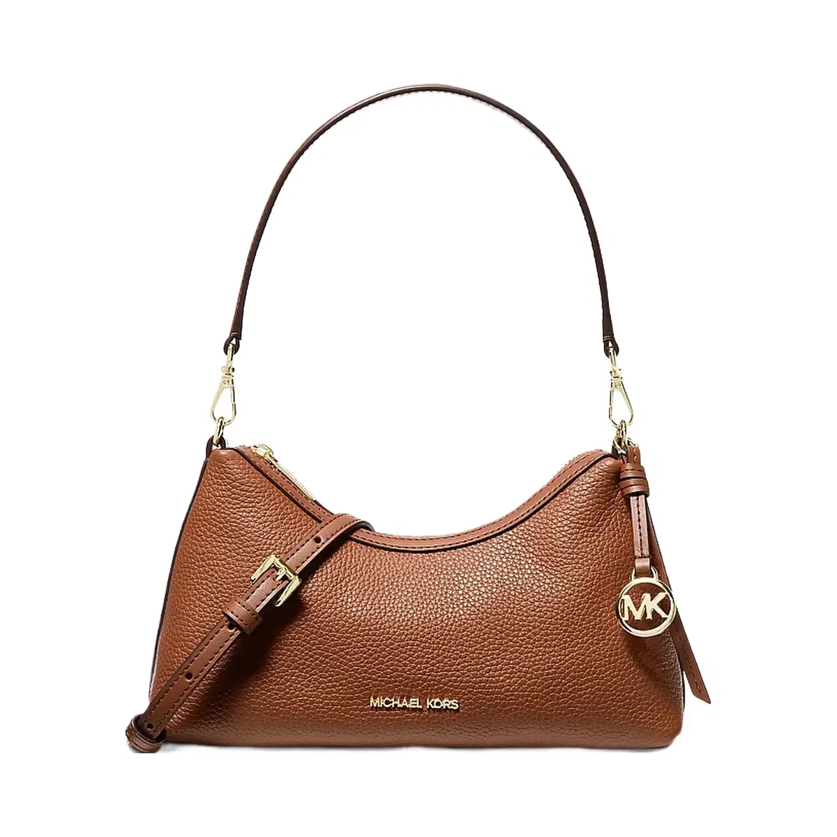 Michael Kors Sammy Small Pebbled Leather Convertible Crossbody Bag Luggage