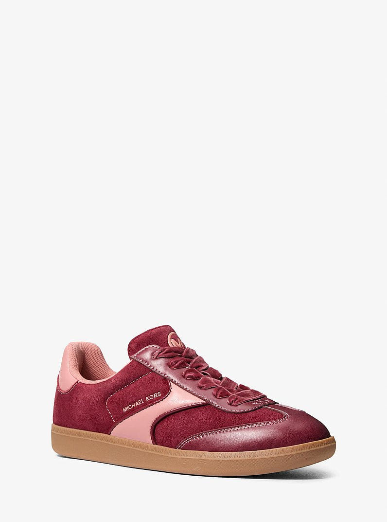Michael Kors Benny Polyester Microsuede Sneaker Maroon
