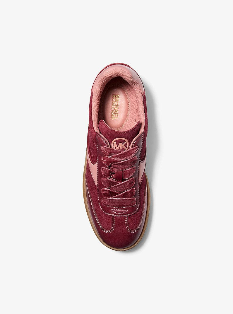 Michael Kors Benny Polyester Microsuede Sneaker Maroon