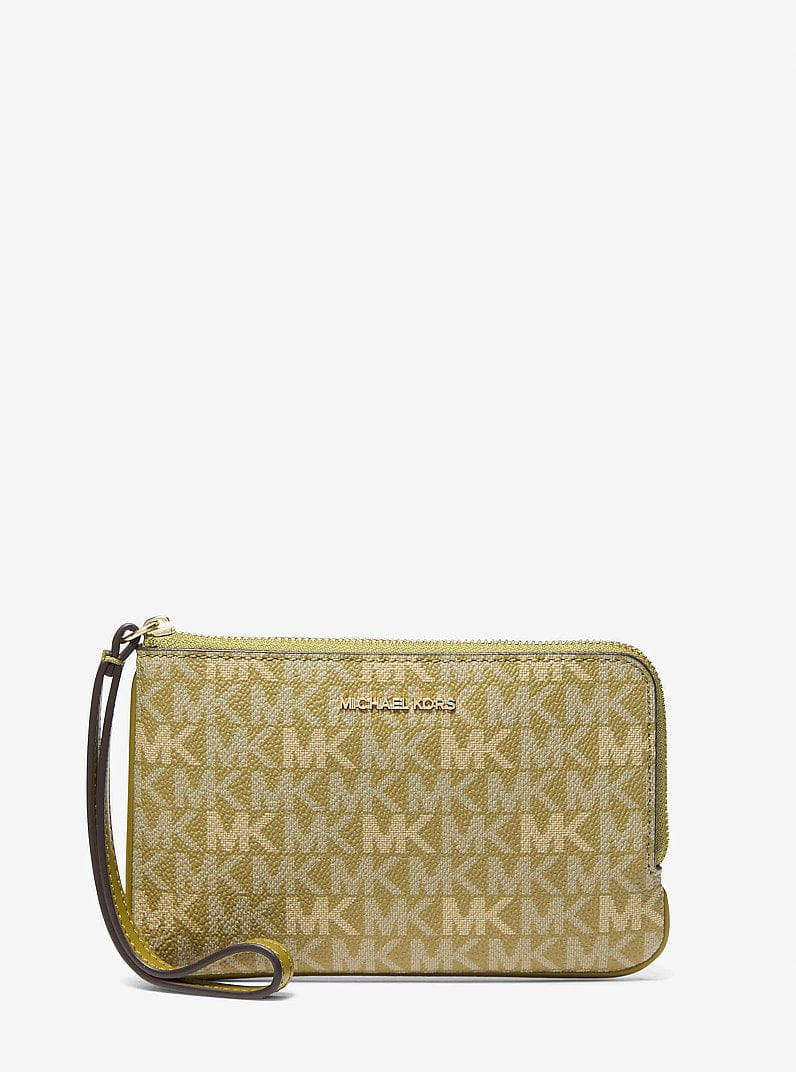 Michael Kors Jet Set Travel Small Signature Logo Wristlet Oregano