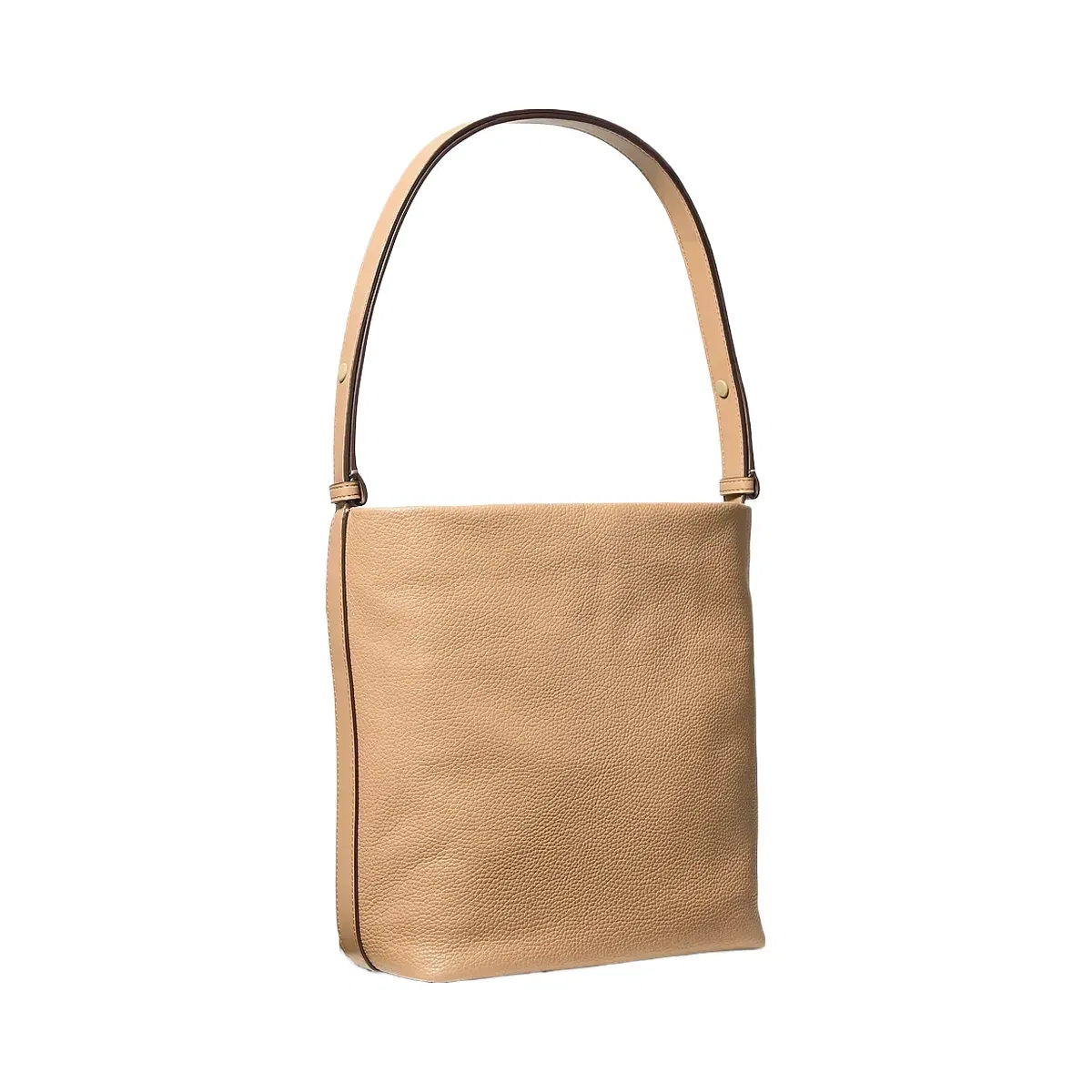 Michael Kors Roey Medium Pebbled Leather Bucket Messenger Bag Camel