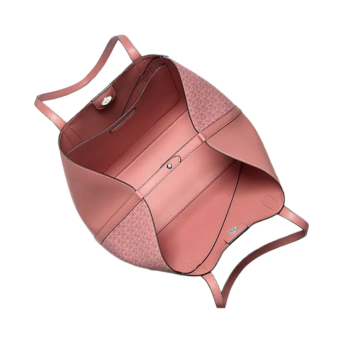 Michael Kors Avalon Medium Signature Logo and Smooth Tote Bag Sunset Rose