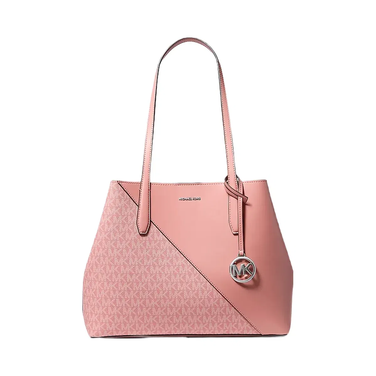 Michael Kors Avalon Medium Signature Logo and Smooth Tote Bag Sunset Rose