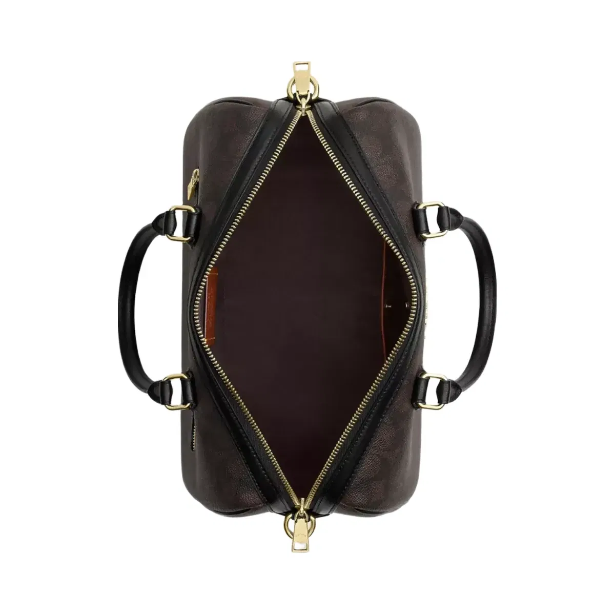 Coach Rowan Large Satchel Bag In Signature Canvas in Gold Walnut Black