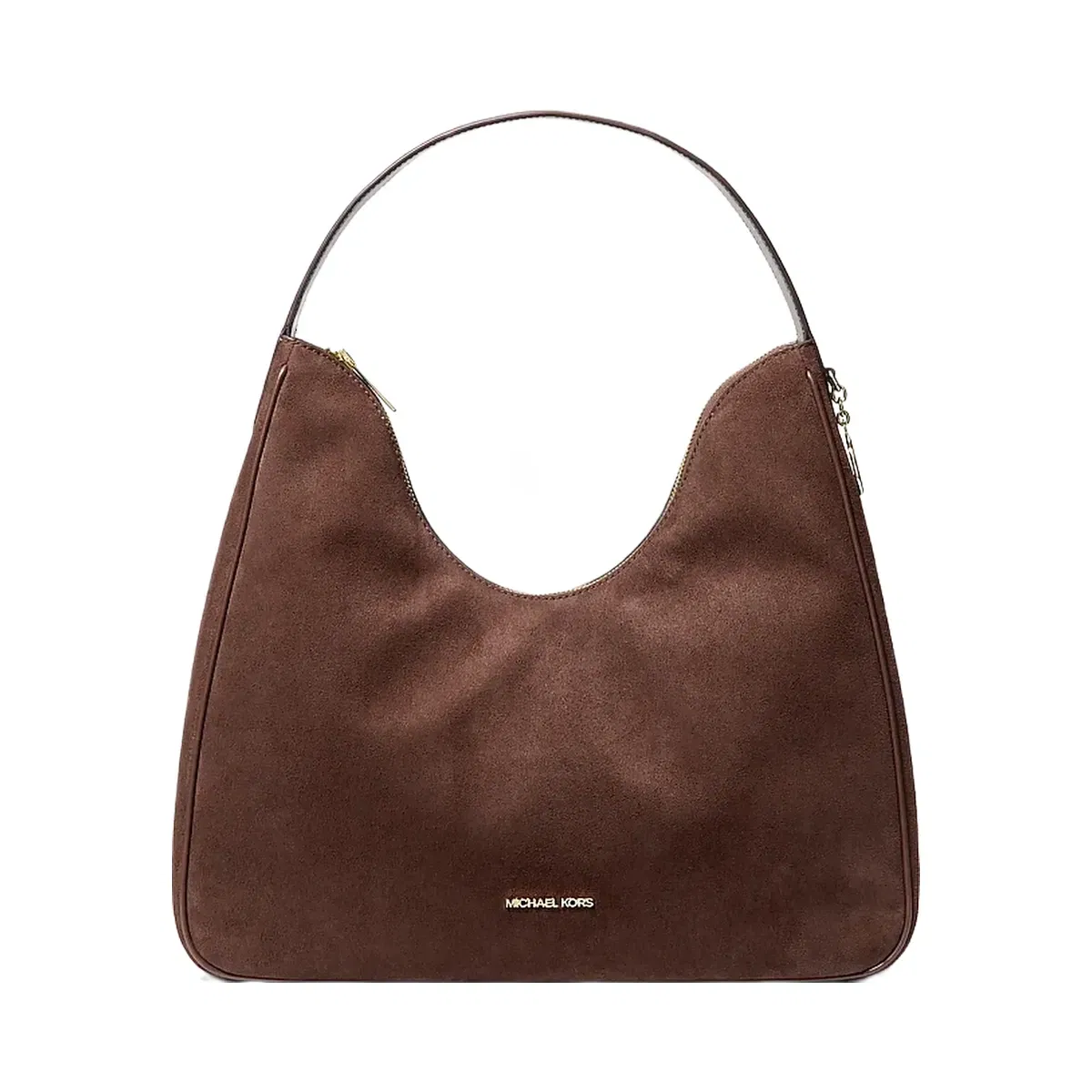 Michael Kors Nayla Medium Suede Hobo Shoulder Bag Nutmeg