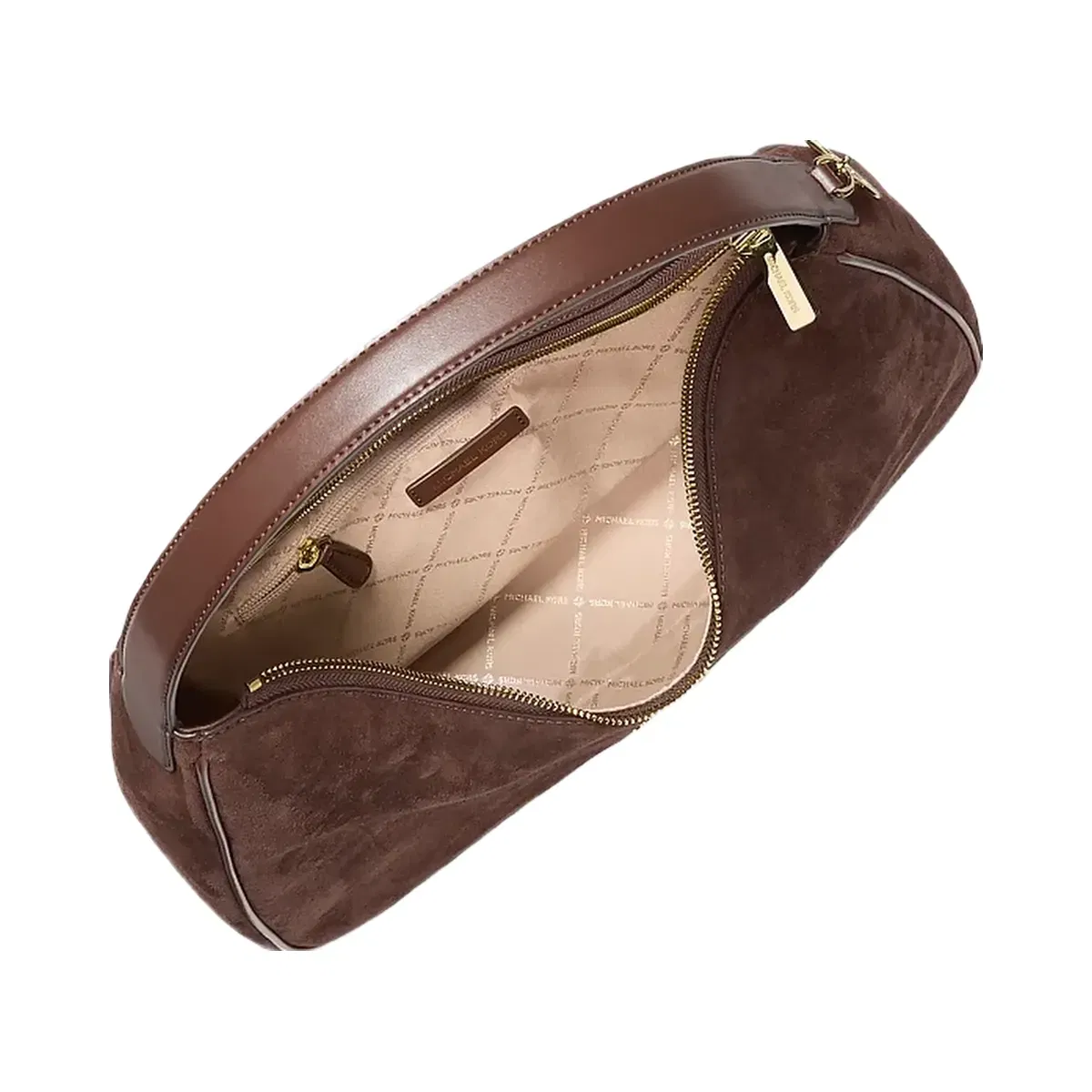 Michael Kors Nayla Medium Suede Hobo Shoulder Bag Nutmeg