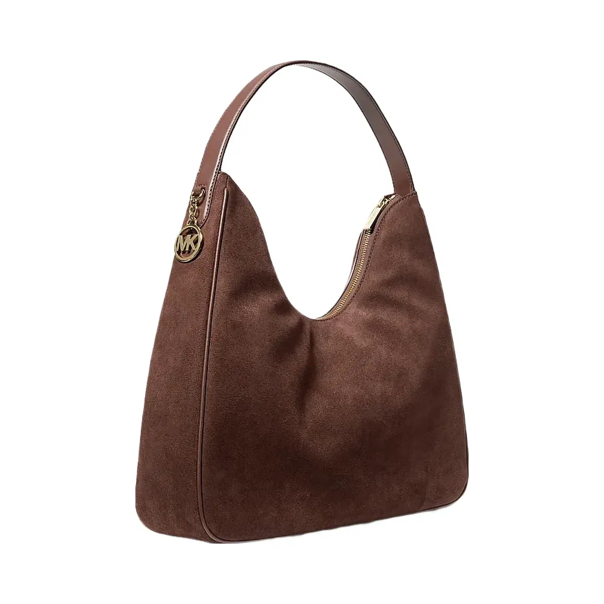 Michael Kors Nayla Medium Suede Hobo Shoulder Bag Nutmeg