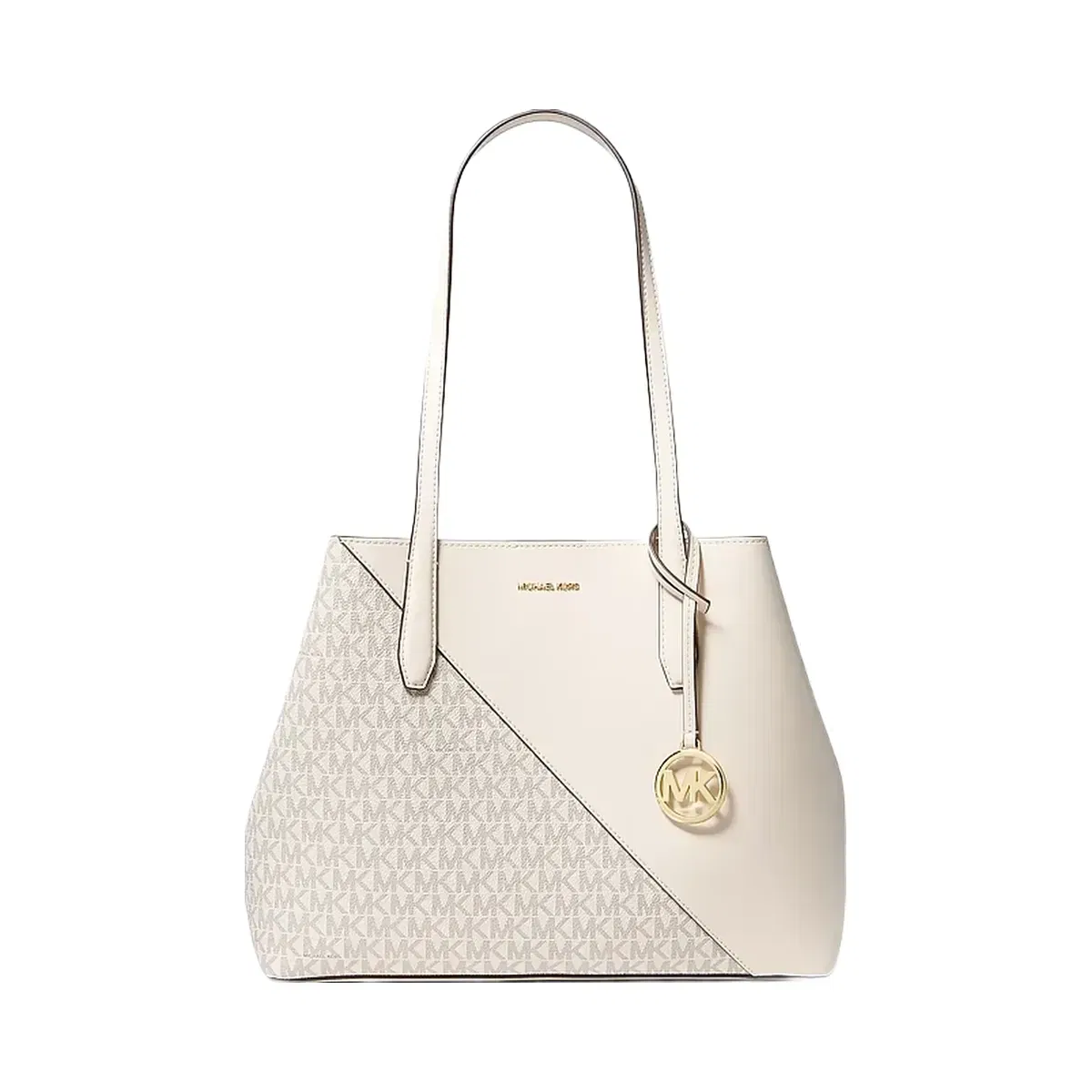Michael Kors Avalon Medium Smooth and Signature Logo Tote Bag Lt Crm Multi