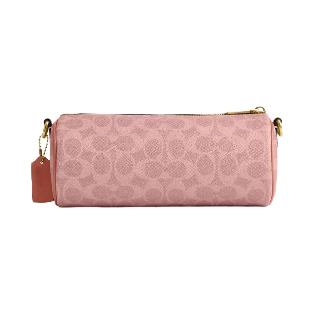 Coach Barrel Bag In Signature Canvas in Brass Melon Pink