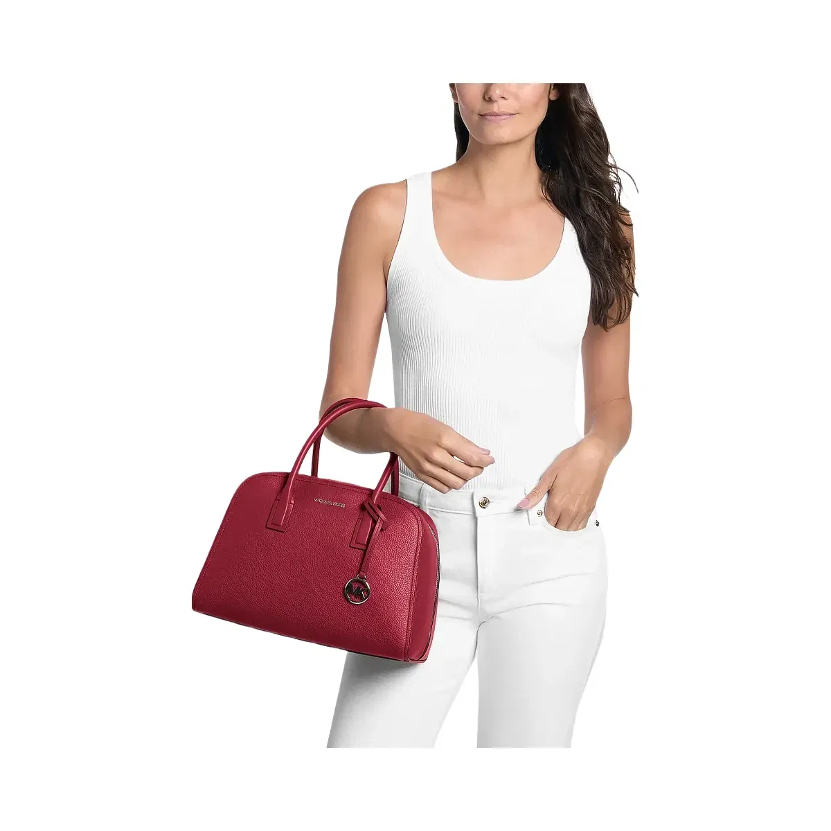 Michael Kors Ashton Medium Satchel Maroon