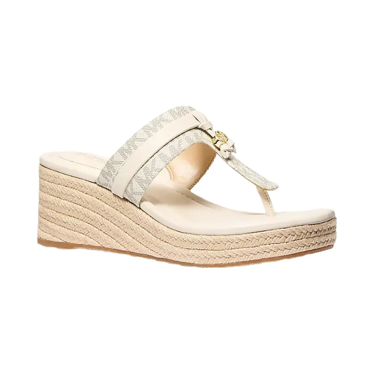 Michael Kors Zoe Signature Logo Wedge Sandal Vanilla