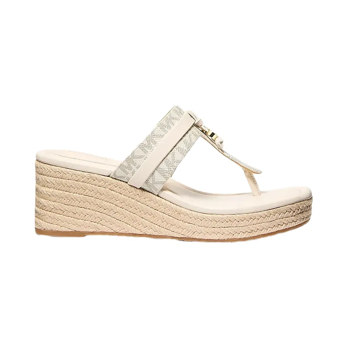 Michael Kors Zoe Signature Logo Wedge Sandal Vanilla